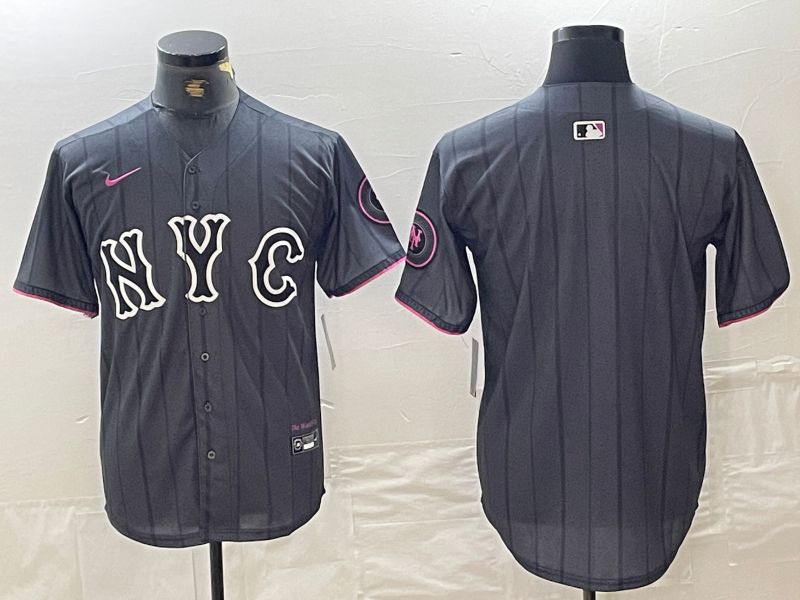 Men New York Mets Blank Black City Edition 2024 Nike MLB Jersey style 5->new york mets->MLB Jersey